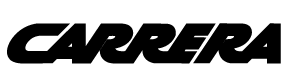 Carrera logo in bold black letters.